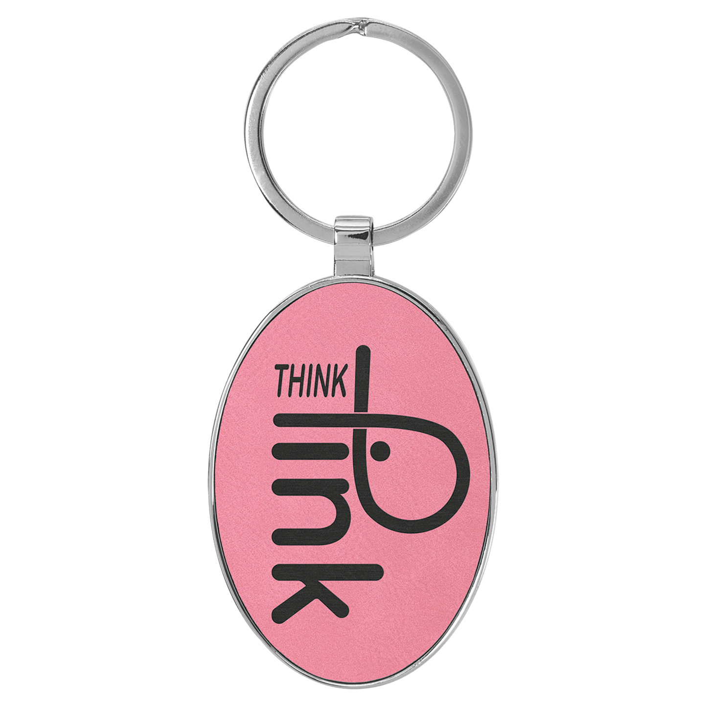 Lasered Leatherette/Metal Keychain