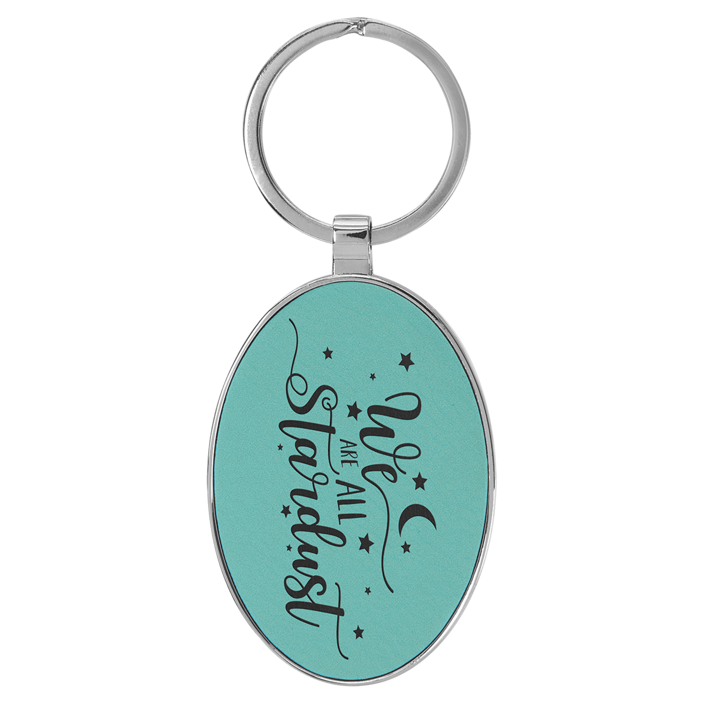 Lasered Leatherette/Metal Keychain