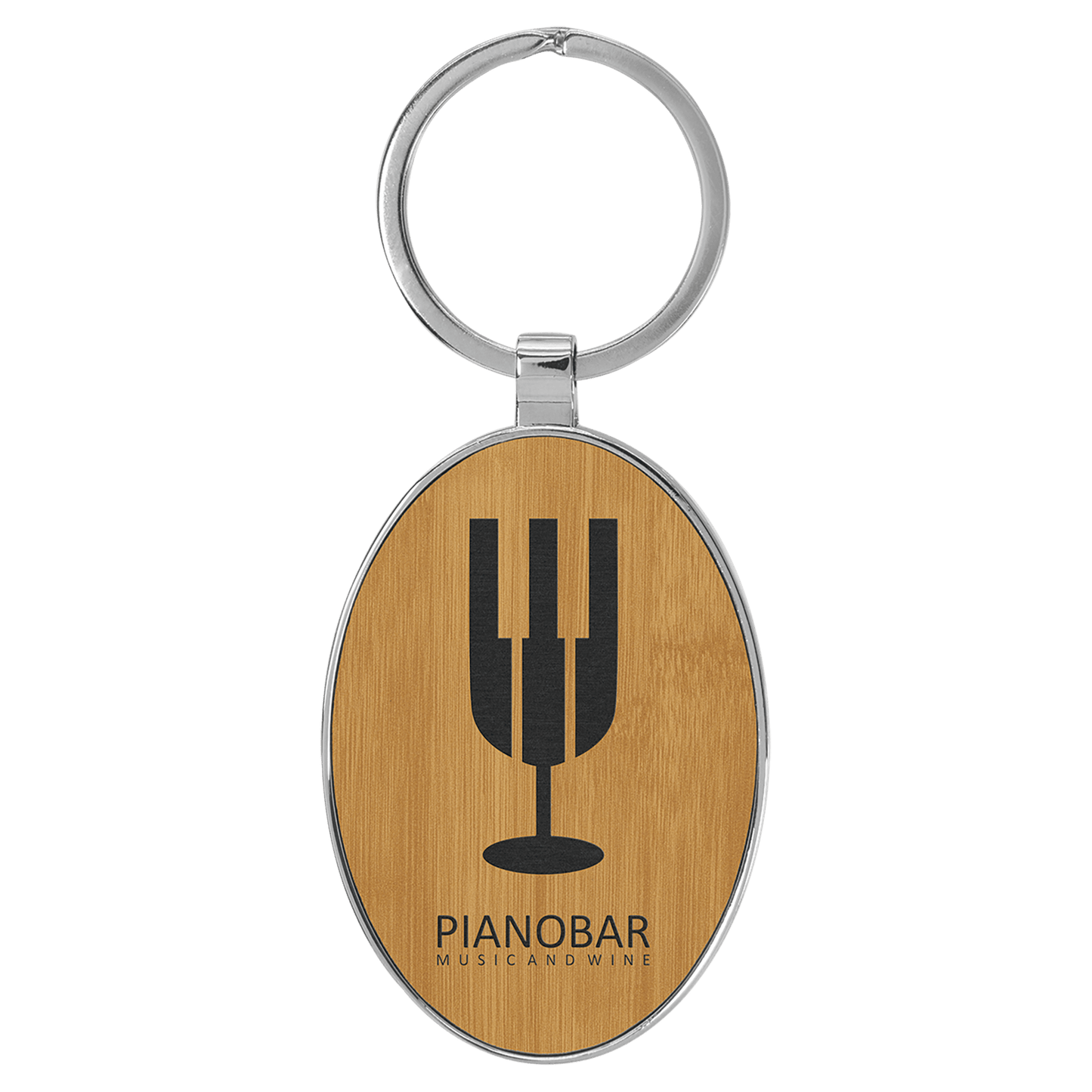 Lasered Leatherette/Metal Keychain