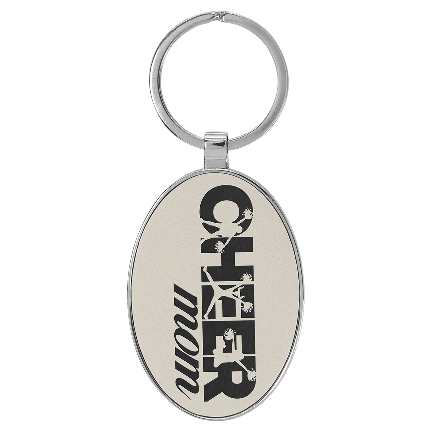 Lasered Leatherette/Metal Keychain