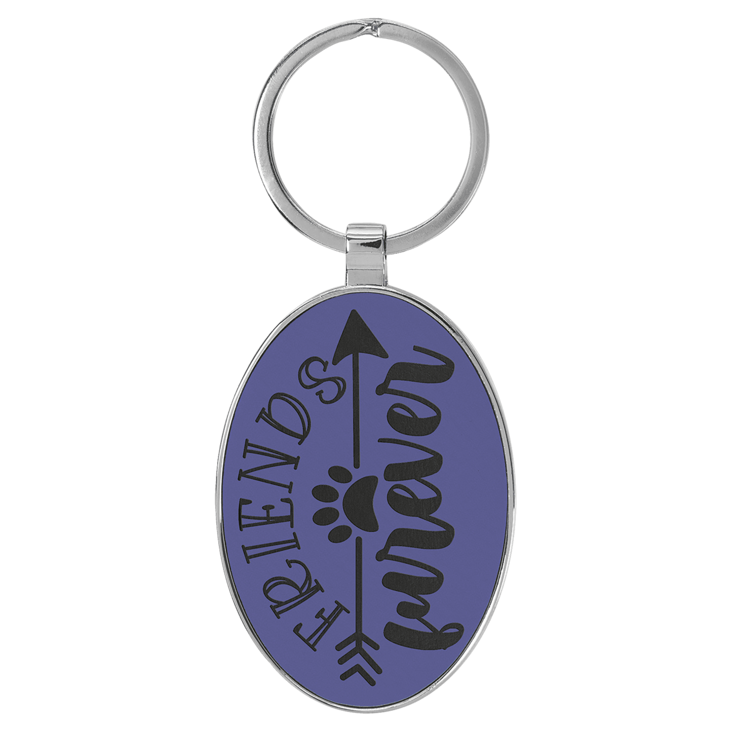 Lasered Leatherette/Metal Keychain