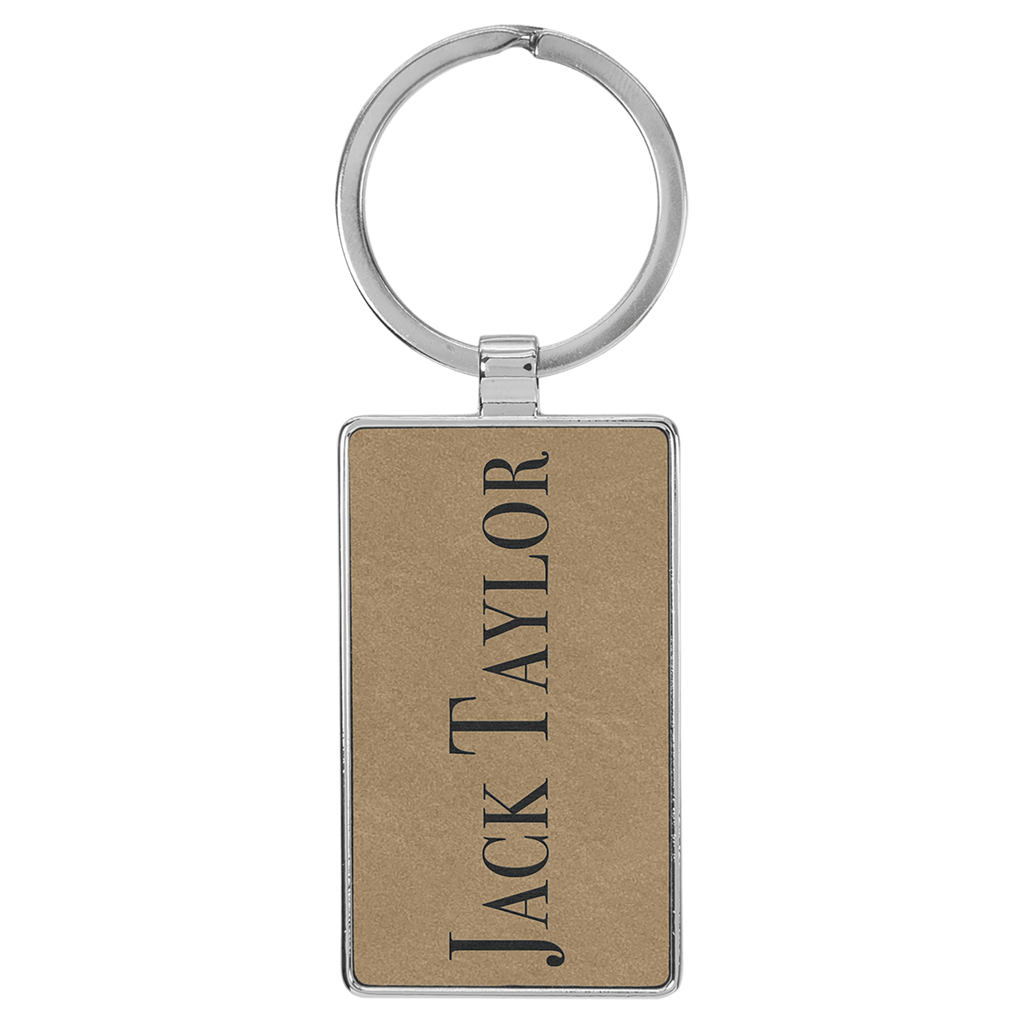 Lasered Leatherette/Metal Keychain