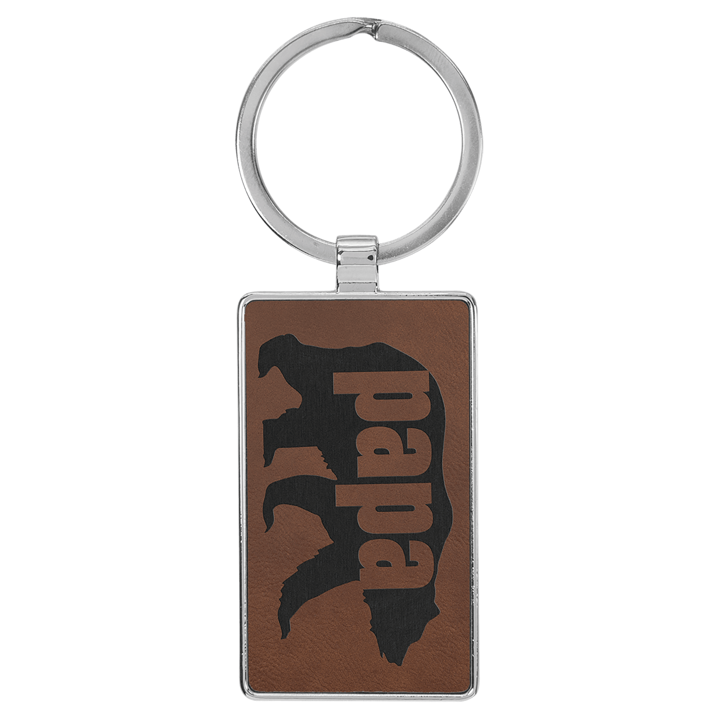 Lasered Leatherette/Metal Keychain