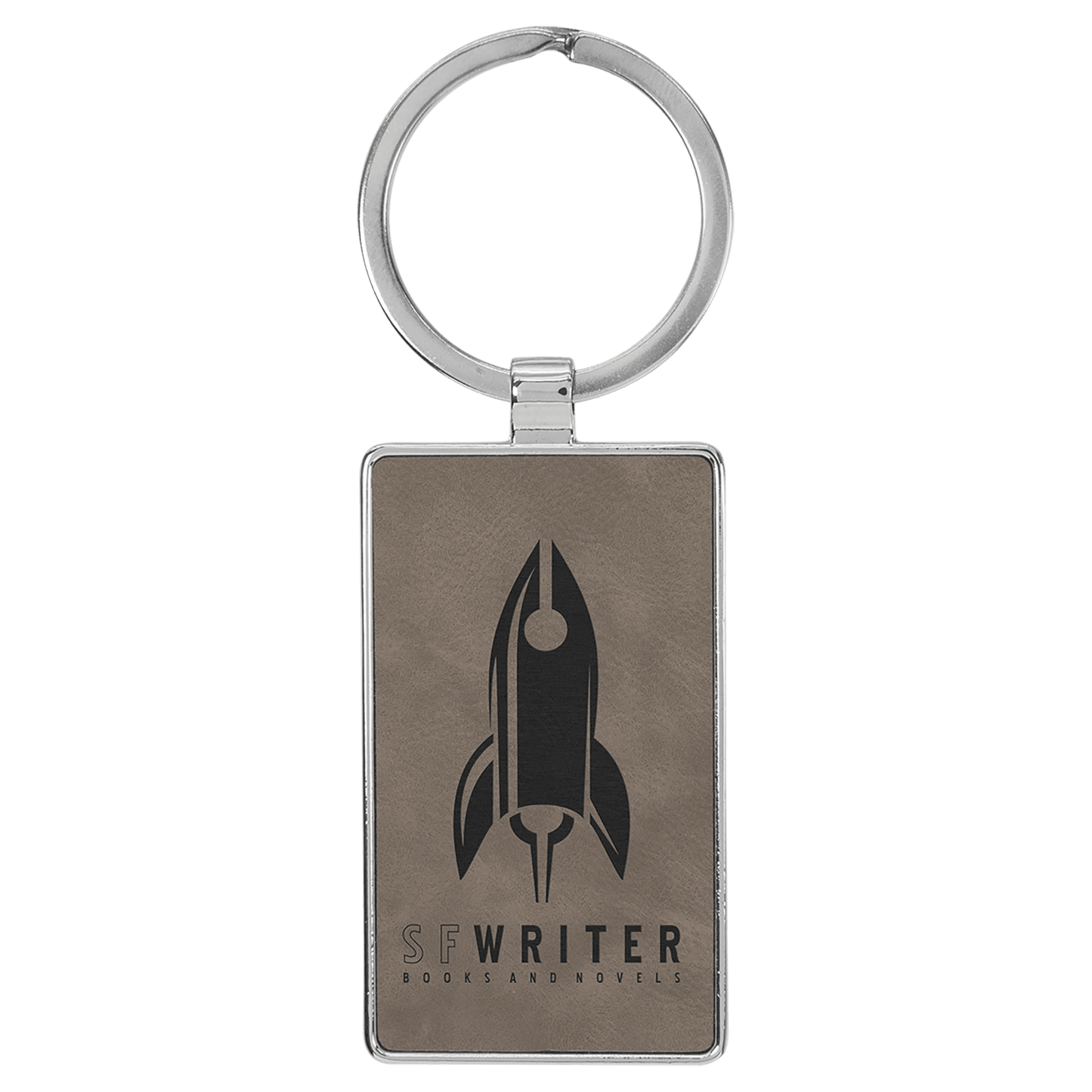 Lasered Leatherette/Metal Keychain