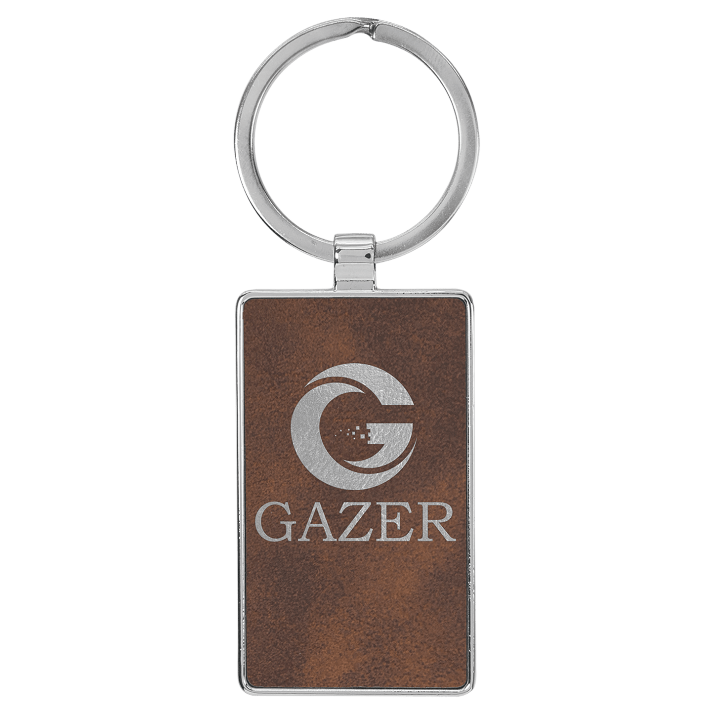 Lasered Leatherette/Metal Keychain