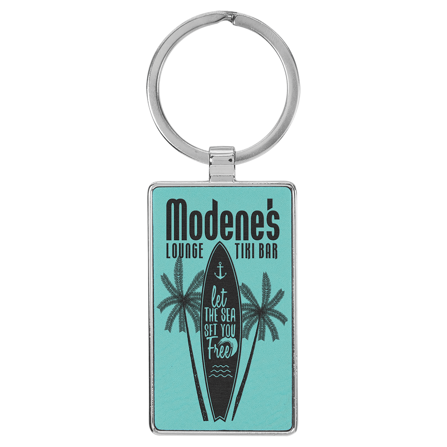 Lasered Leatherette/Metal Keychain