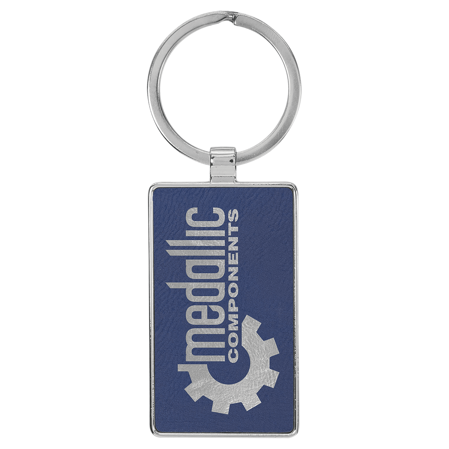 Lasered Leatherette/Metal Keychain