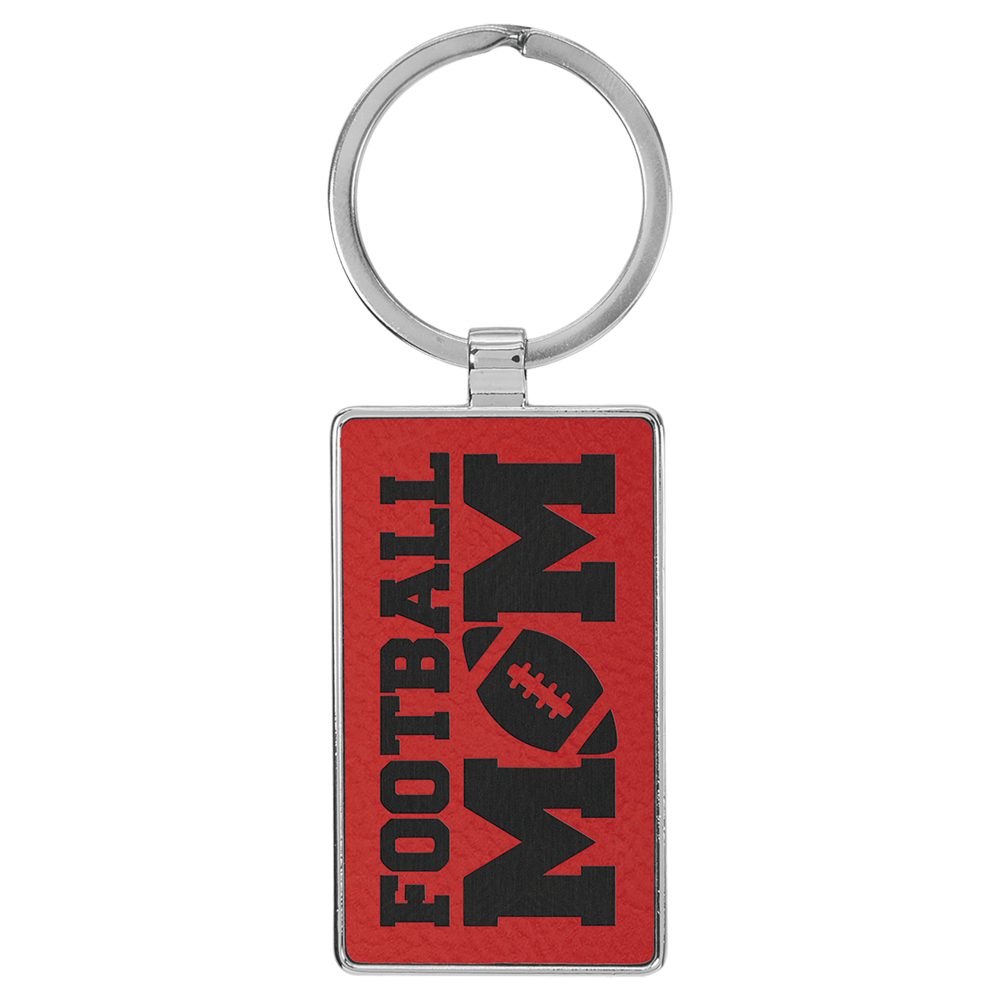 Lasered Leatherette/Metal Keychain