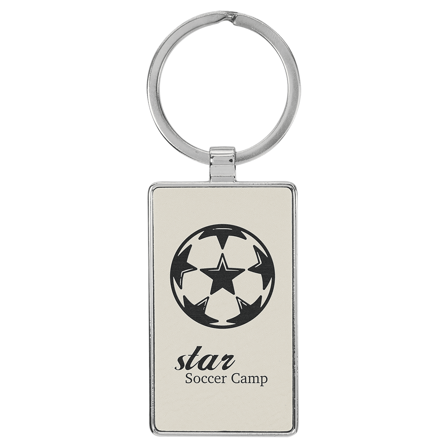 Lasered Leatherette/Metal Keychain