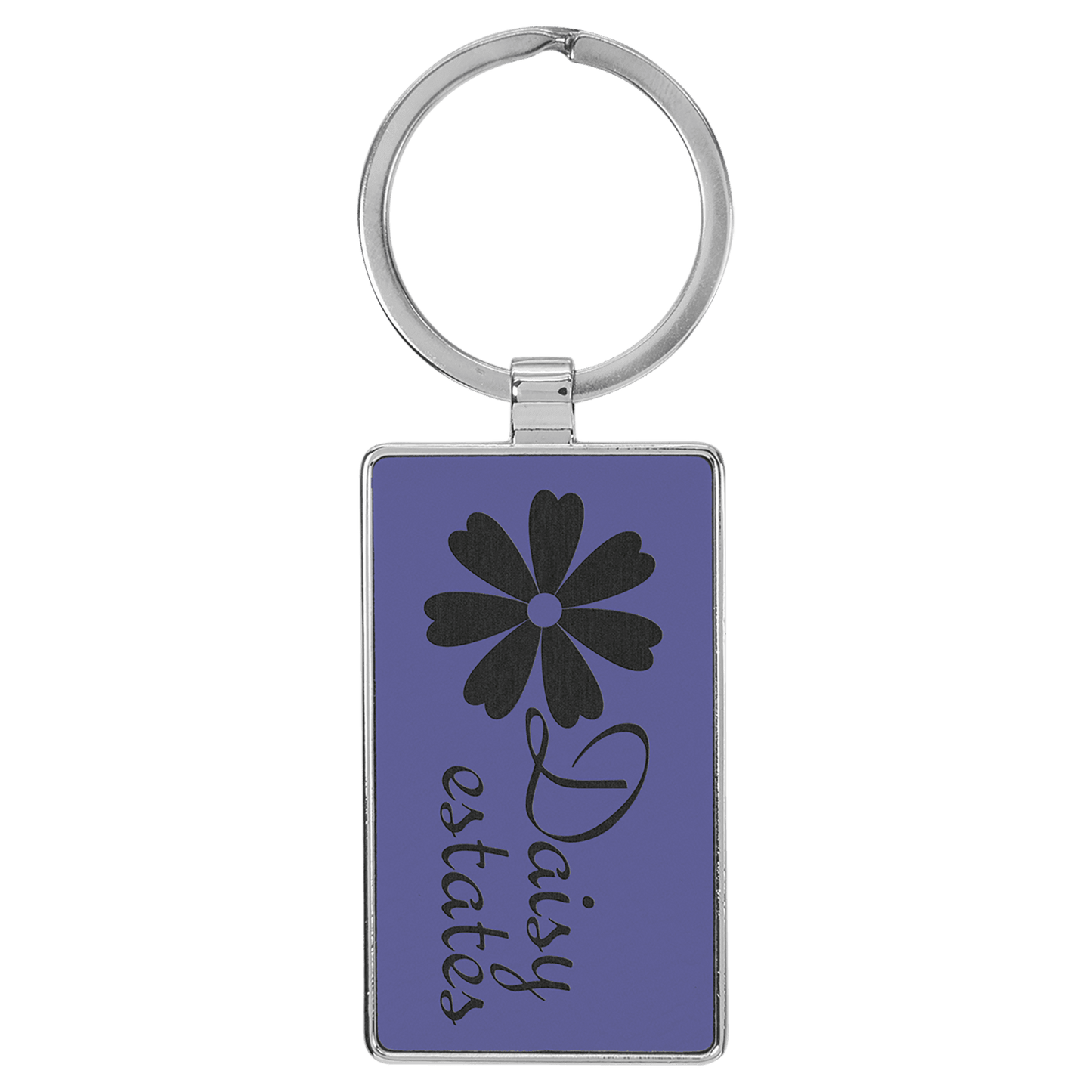 Lasered Leatherette/Metal Keychain