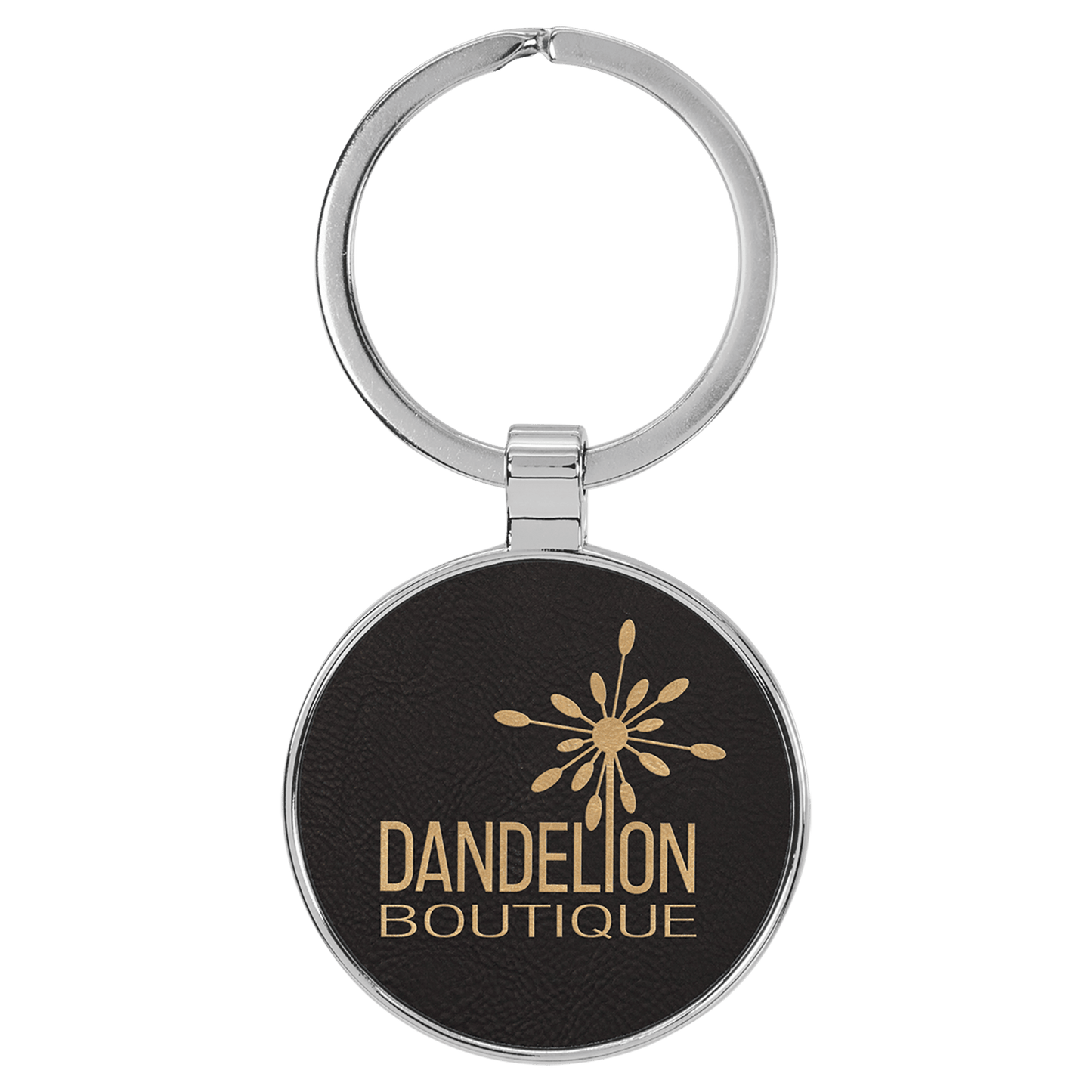 Lasered Leatherette/Metal Keychain