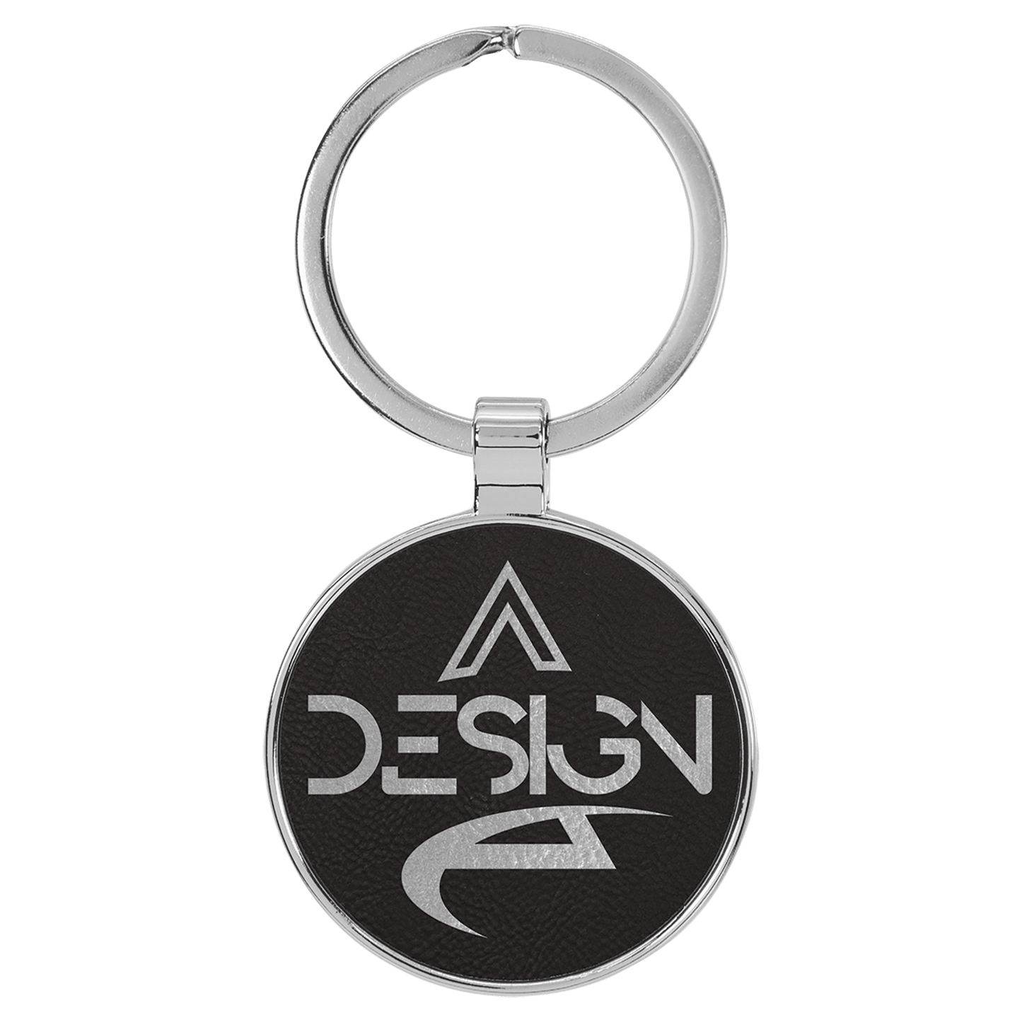 Lasered Leatherette/Metal Keychain