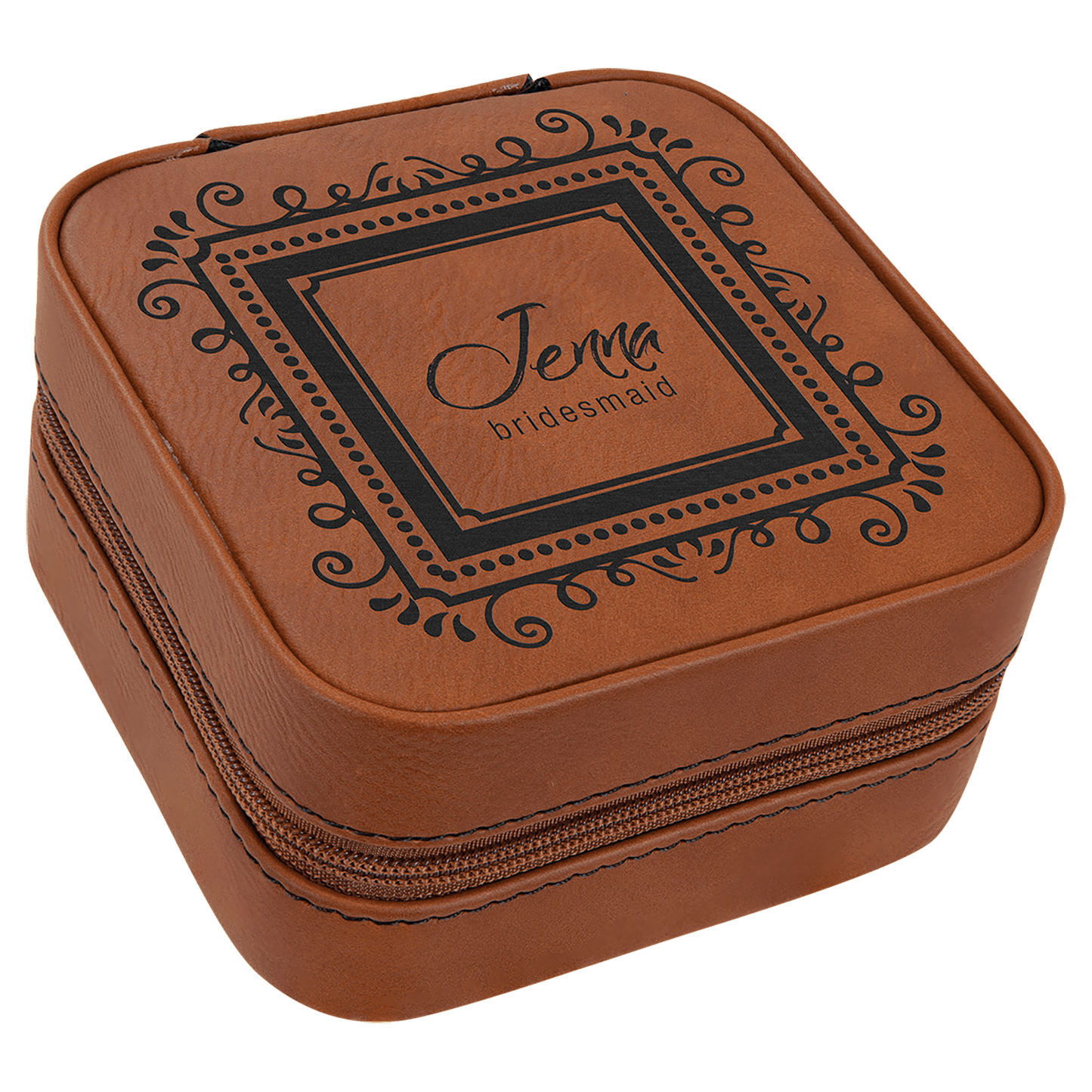 Lasered Leatherette Travel Jewelry Box