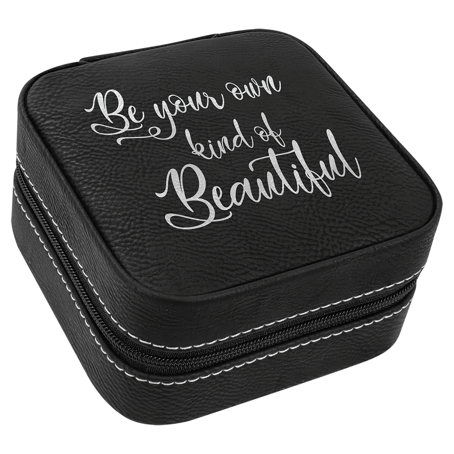 Lasered Leatherette Travel Jewelry Box