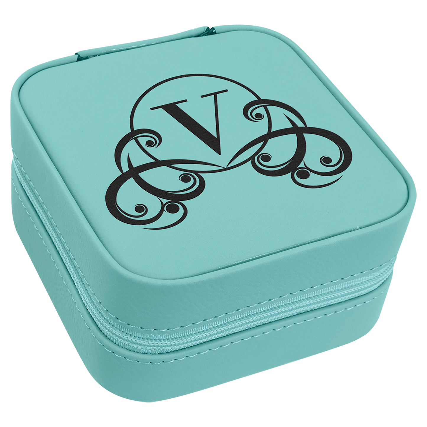 Lasered Leatherette Travel Jewelry Box