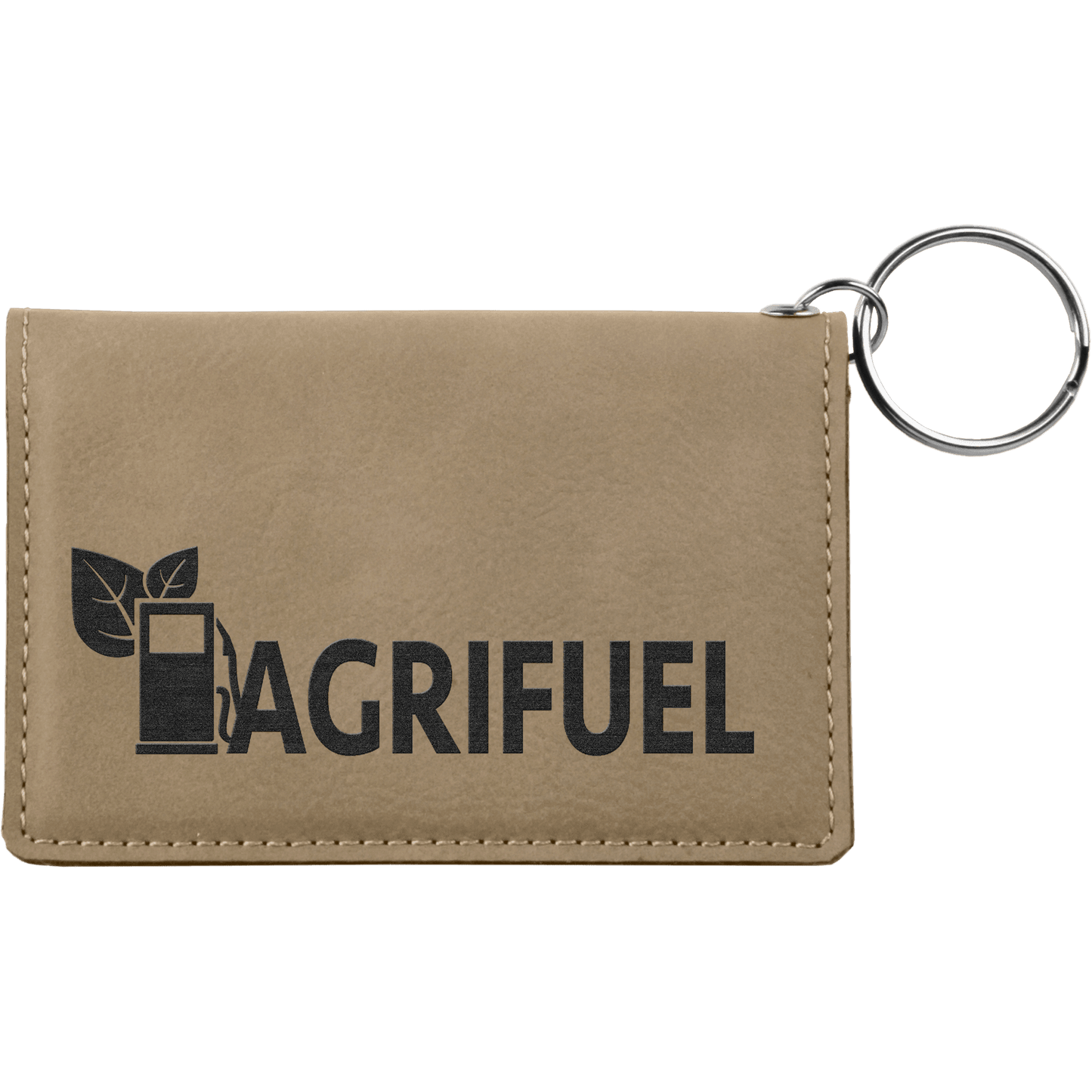 Leatherette ID Holder with Keychain