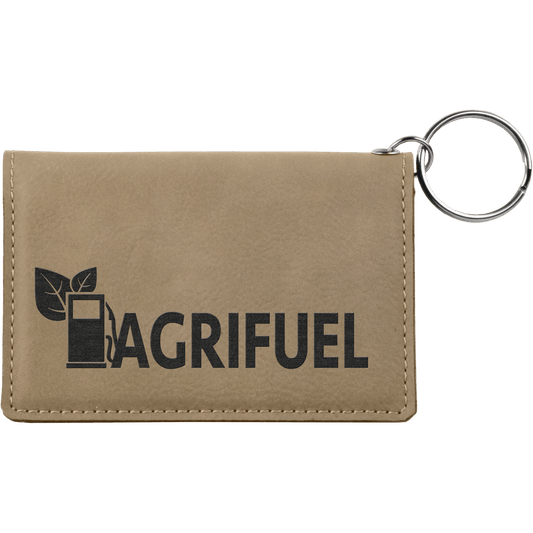 Leatherette ID Holder with Keychain