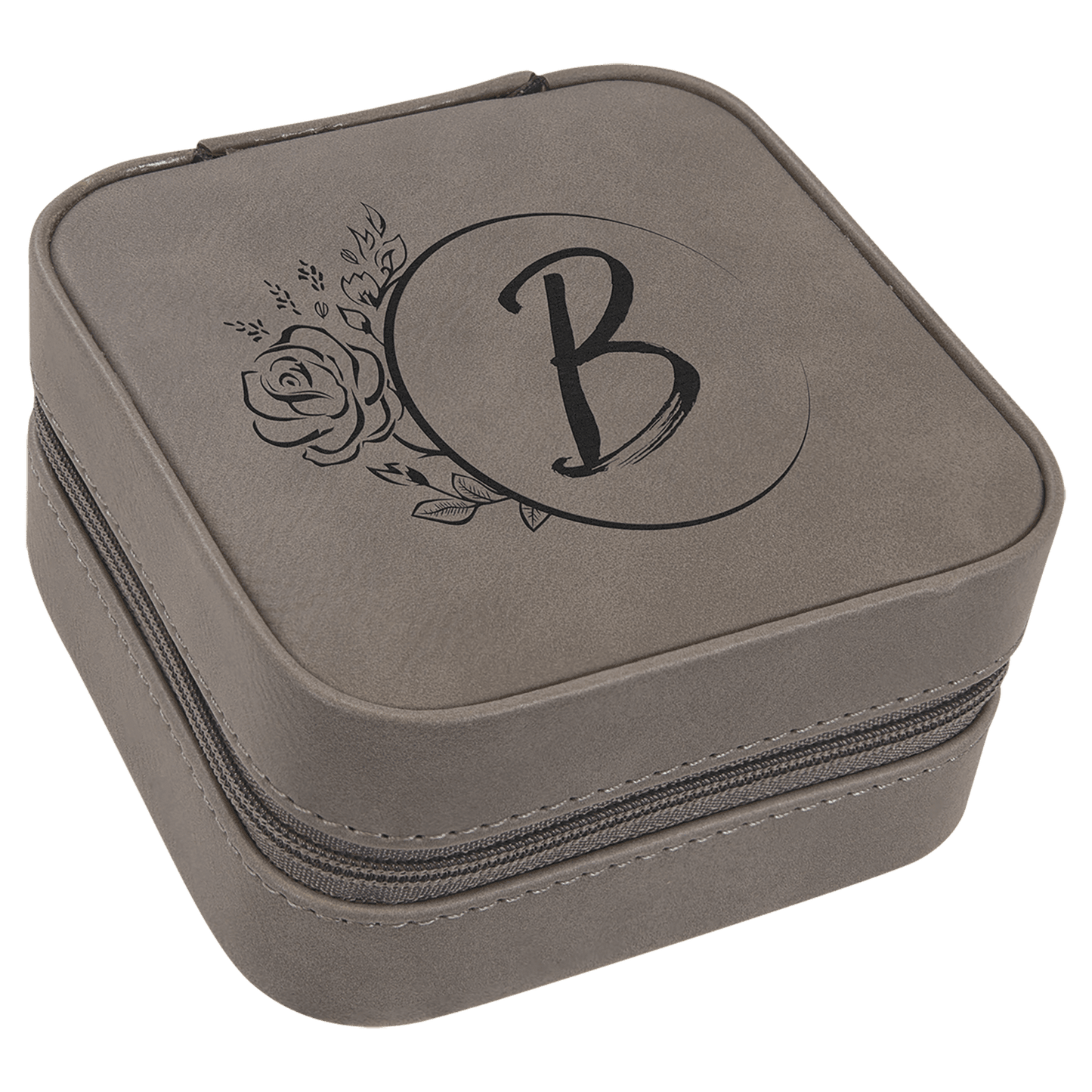 Leatherette Travel Jewelry Box with Black Lining