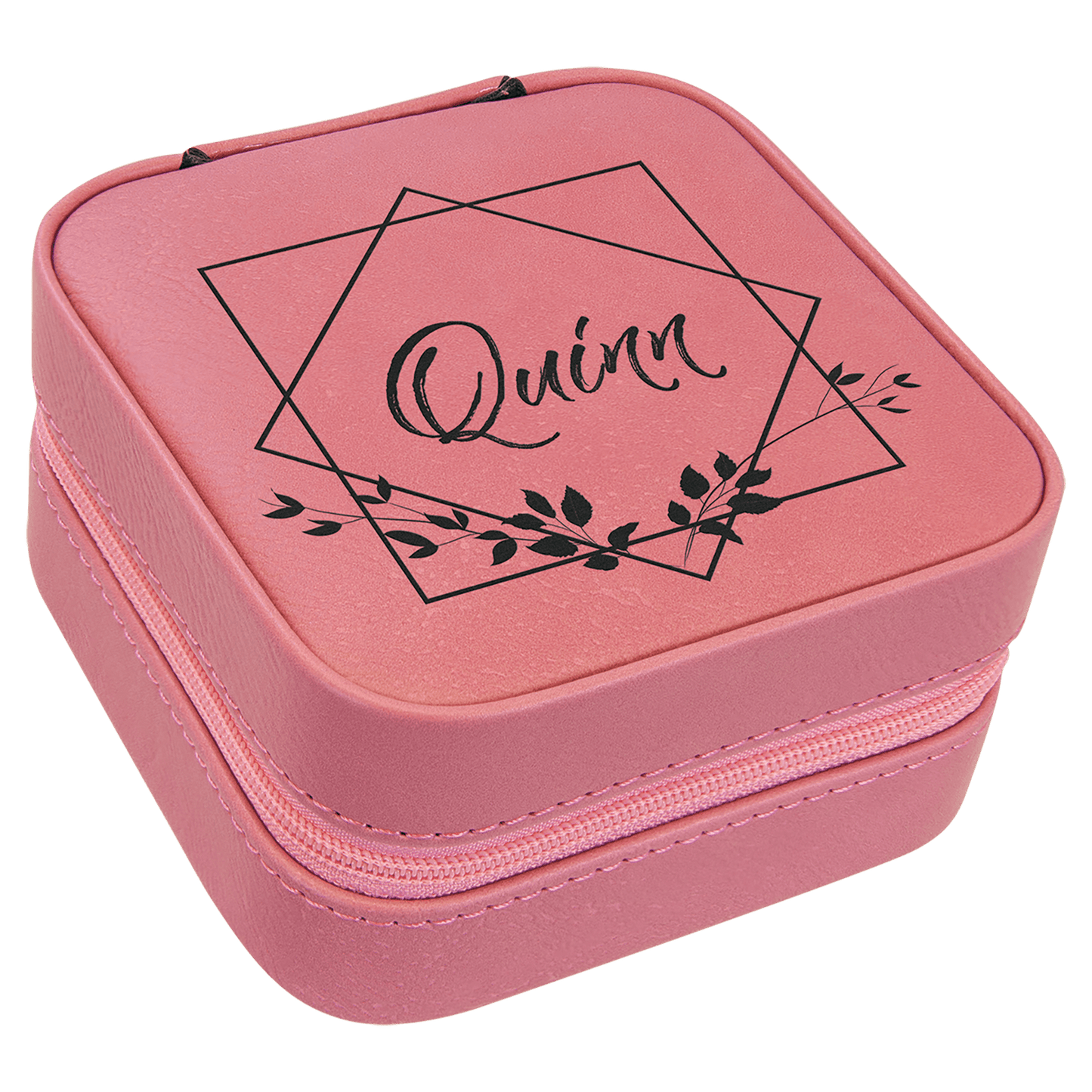 Leatherette Travel Jewelry Box with Black Lining