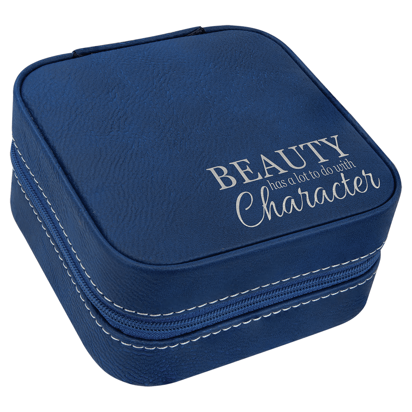 Leatherette Travel Jewelry Box with Black Lining