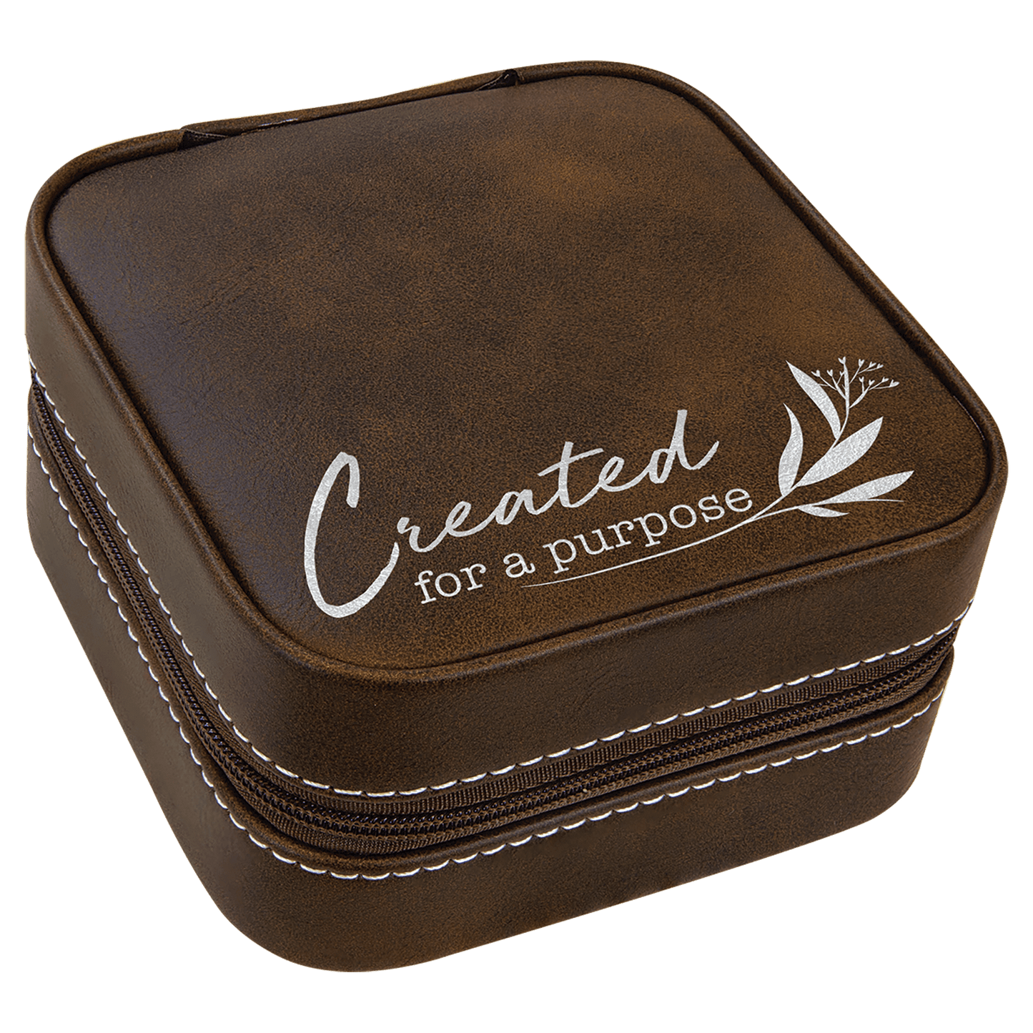 Leatherette Travel Jewelry Box with Black Lining