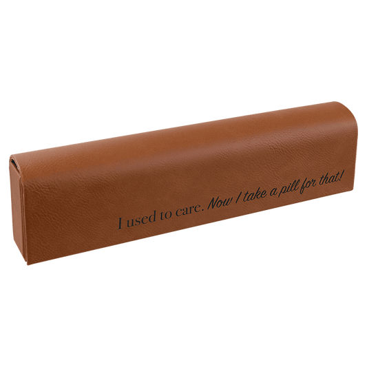 Lasered Leatherette Pill Box with Days of the Week Organizer