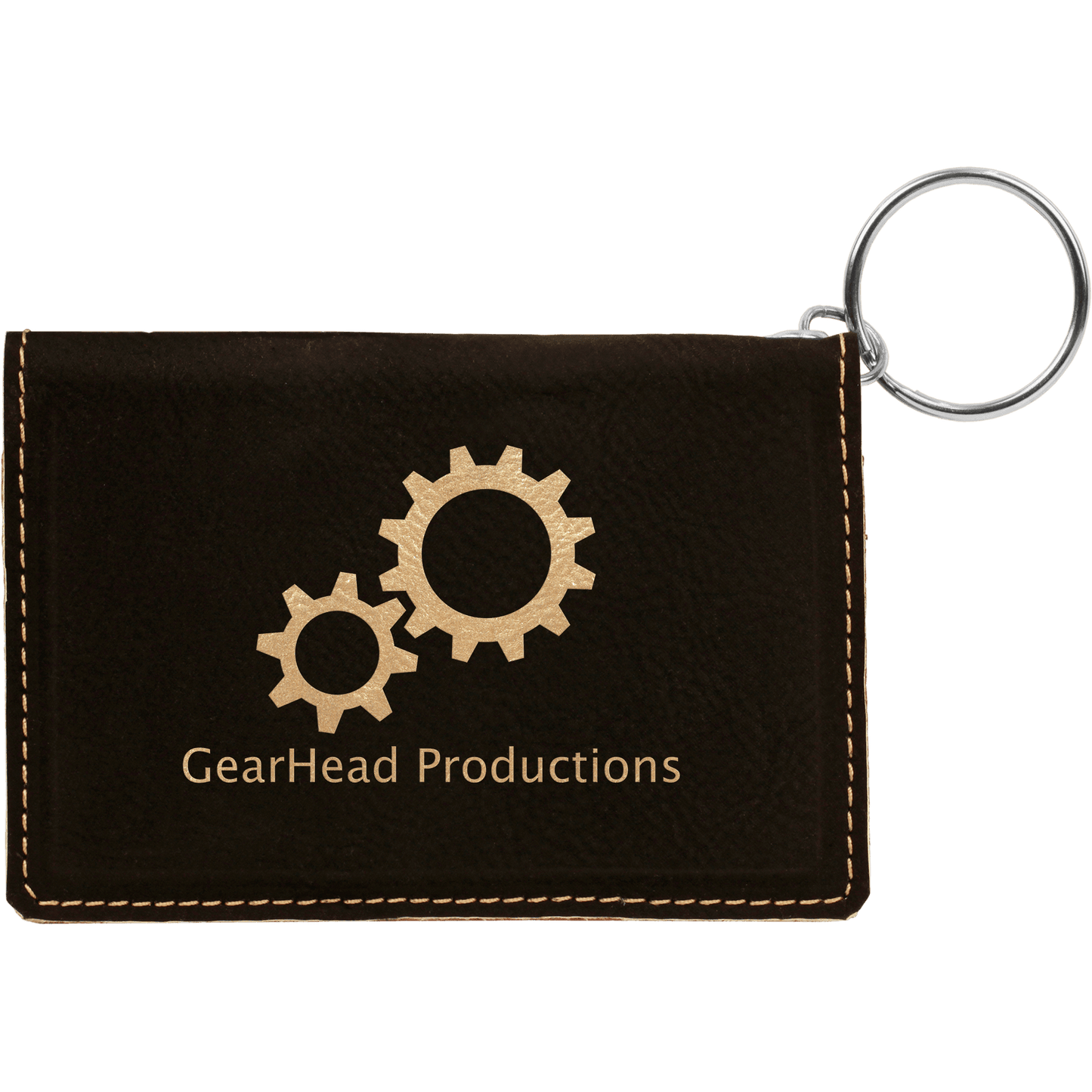 Leatherette ID Holder with Keychain