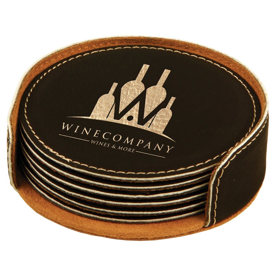 Laserable Leatherette 6-Coaster Set