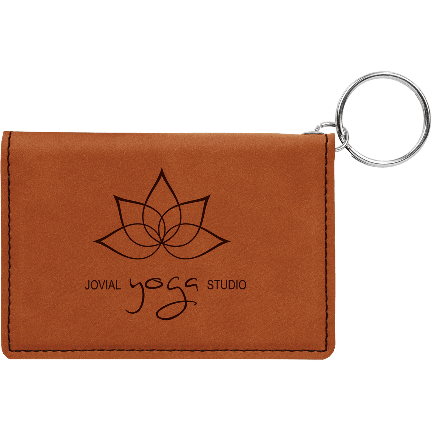 Leatherette ID Holder with Keychain