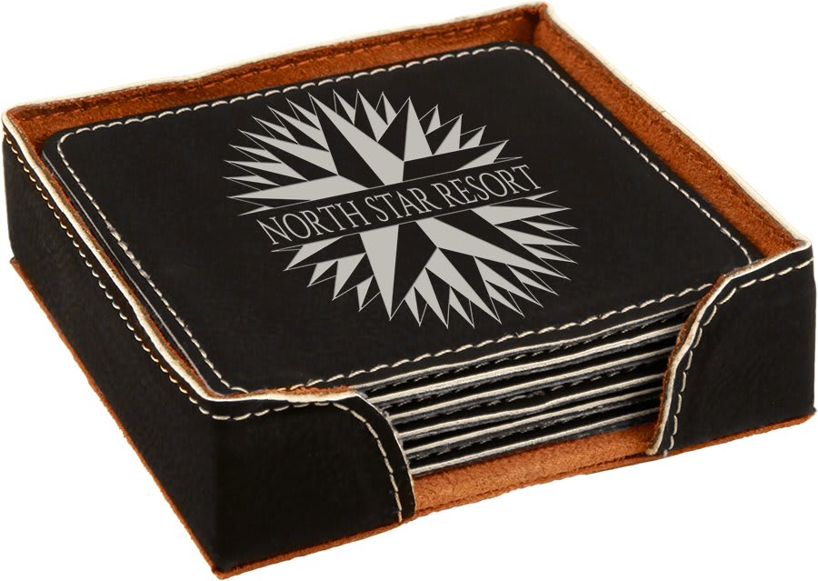 Laserable Leatherette 6-Coaster Set