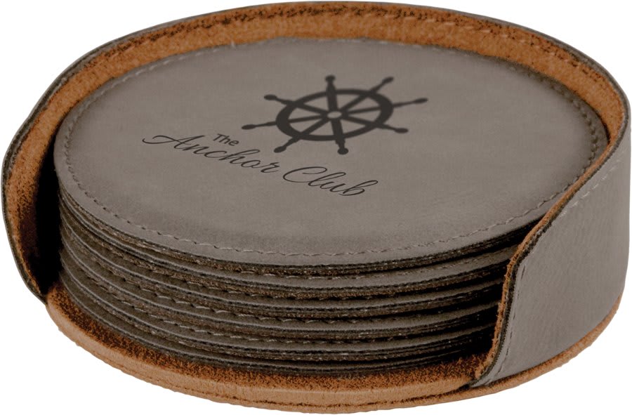 Laserable Leatherette 6-Coaster Set