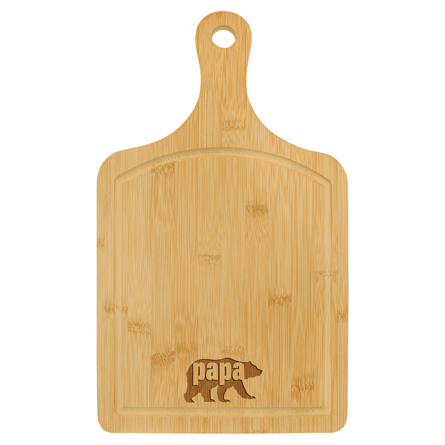 Bamboo Paddle Shaped Cutting Board with Drip Ring