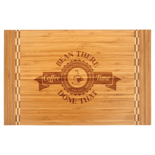 Bamboo Cutting Board with Butcher Block Inlay