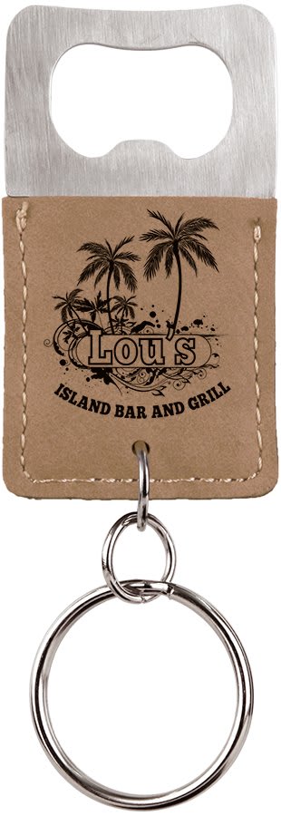 Leatherette Bottle Opener Keychain