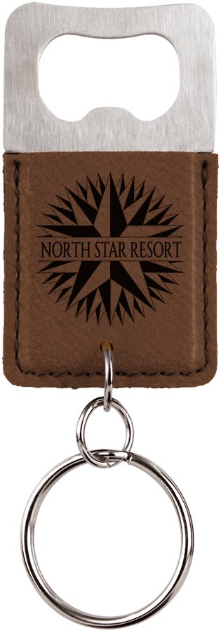 Leatherette Bottle Opener Keychain