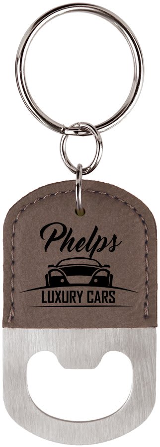 Leatherette Bottle Opener Keychain