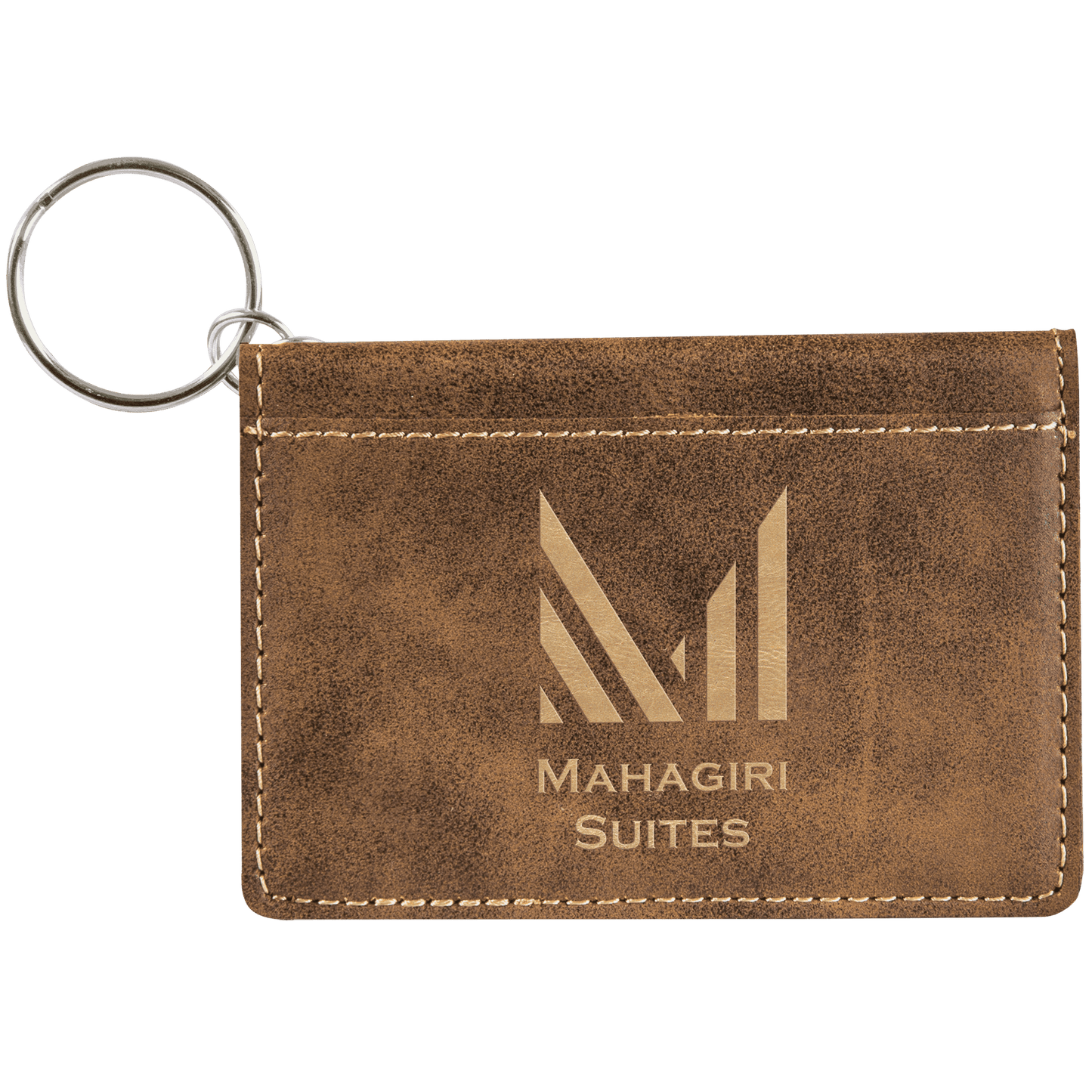 Leatherette ID Holder with Keychain