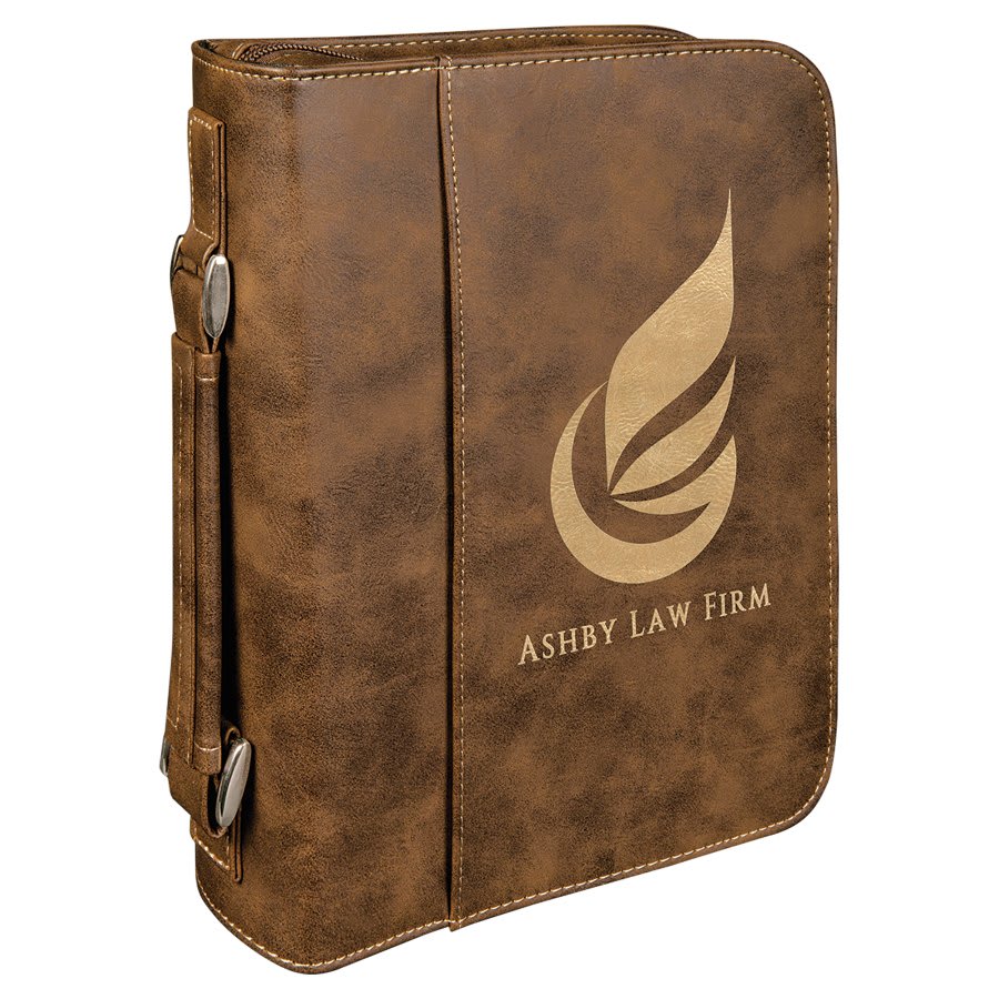 Leatherette Book/Bible Cover with Zipper and Handle