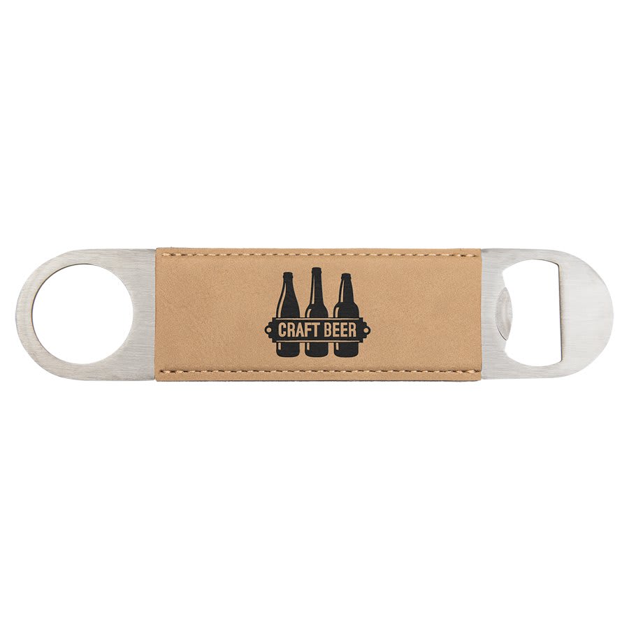 1 1/2" x 7" Leatherette Bottle Opener