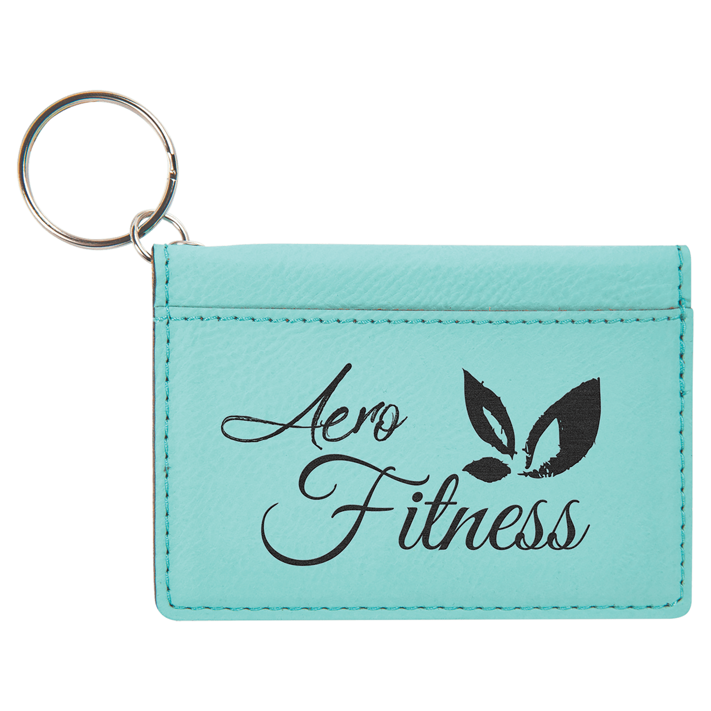 Leatherette ID Holder with Keychain