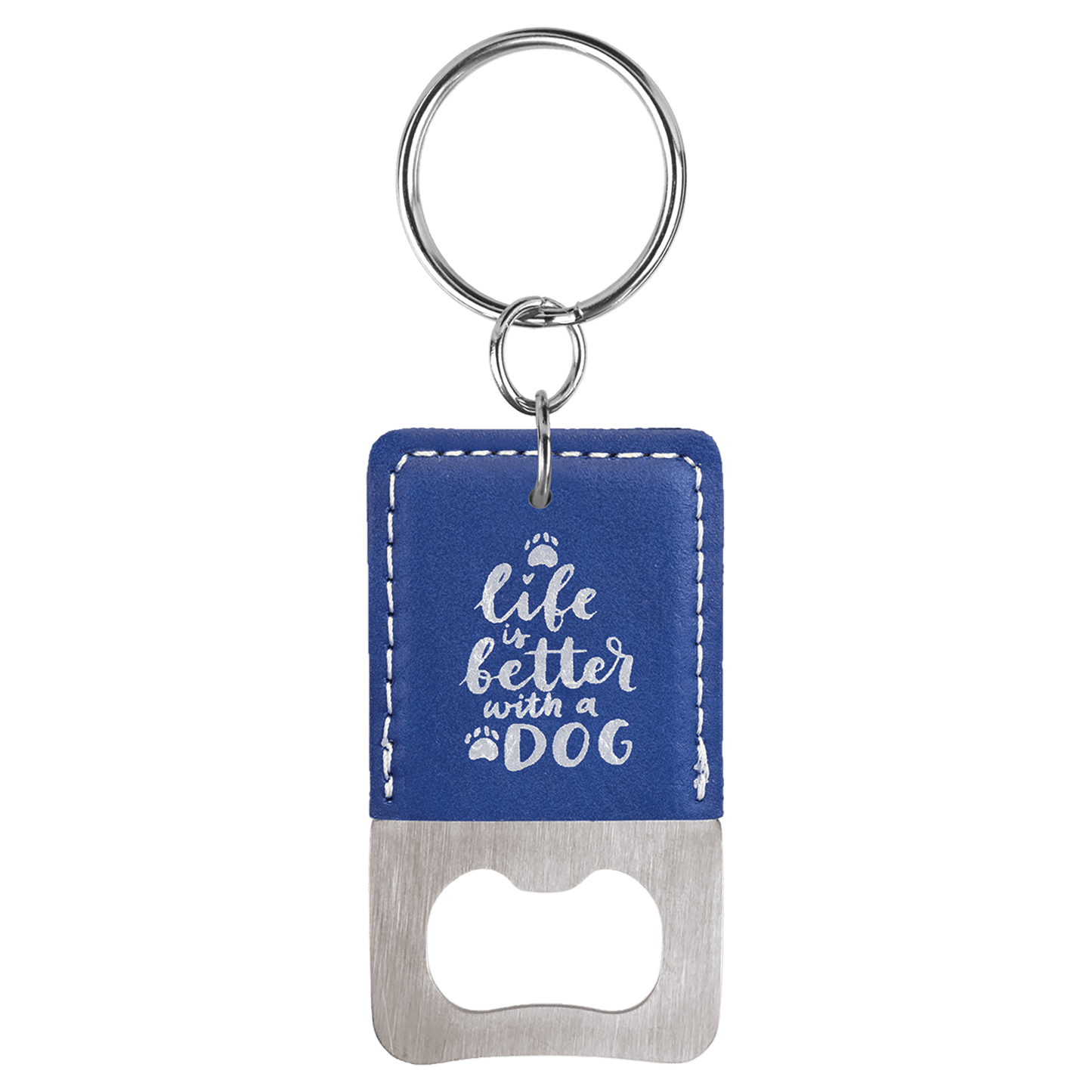 Leatherette Bottle Opener Keychain