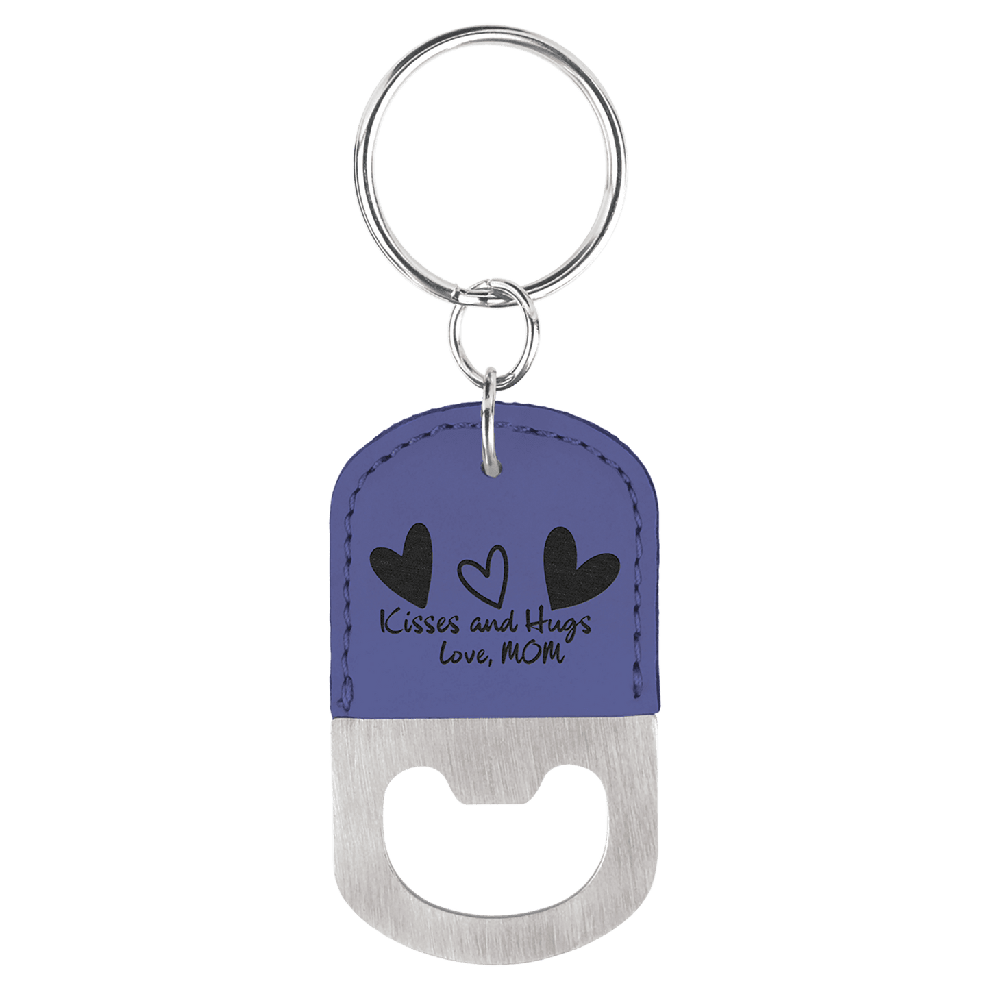 Leatherette Bottle Opener Keychain