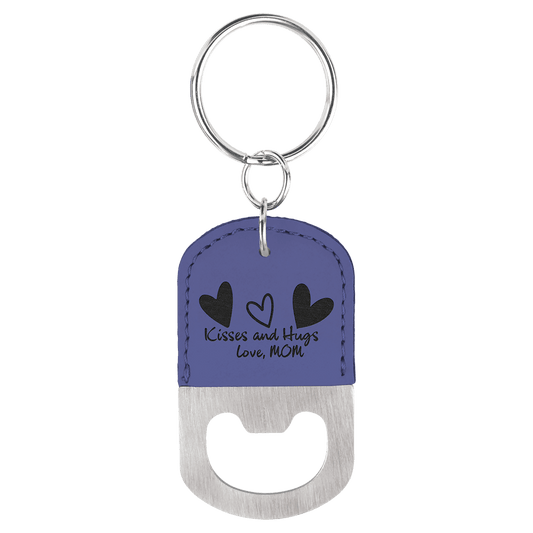 Leatherette Bottle Opener Keychain