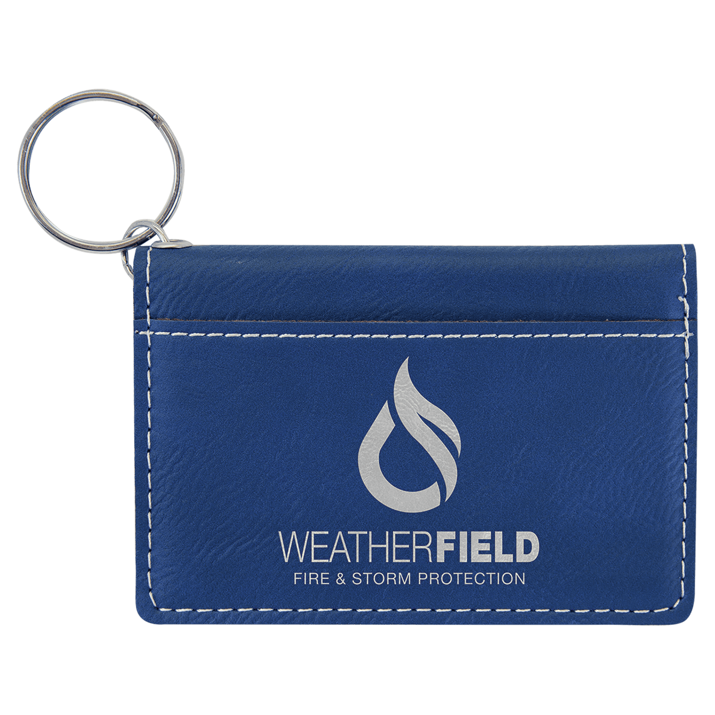 Leatherette ID Holder with Keychain