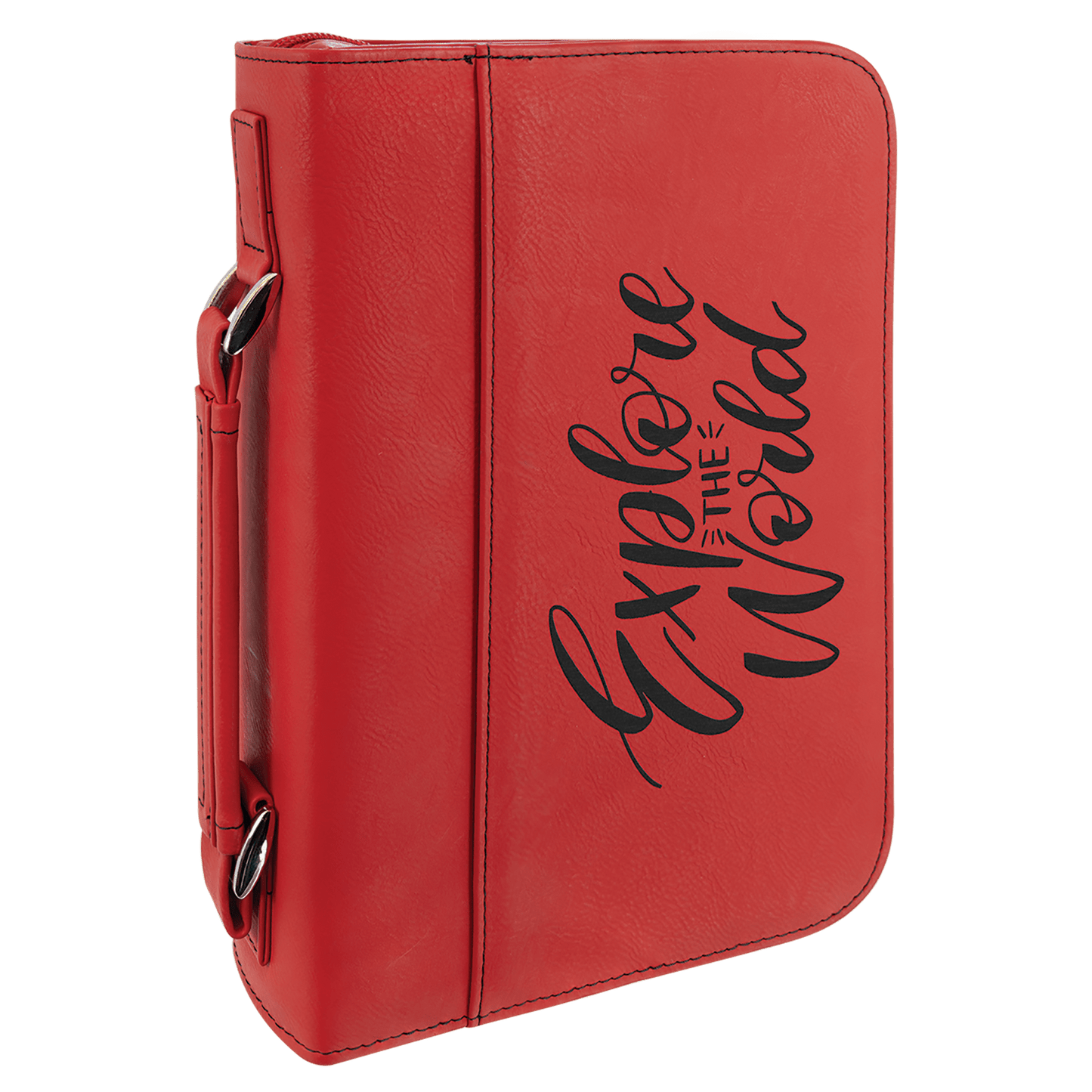 Leatherette Book/Bible Cover with Zipper and Handle