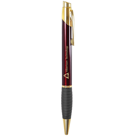 Ballpoint Pen with Gripper & Gold Trim