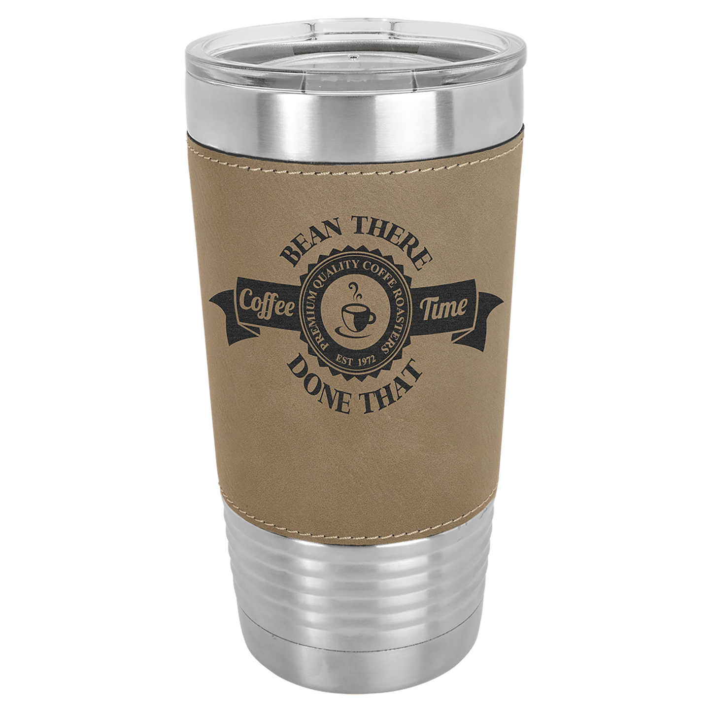 Polar Camel 20 oz. Leatherette Tumbler with Clear Lid