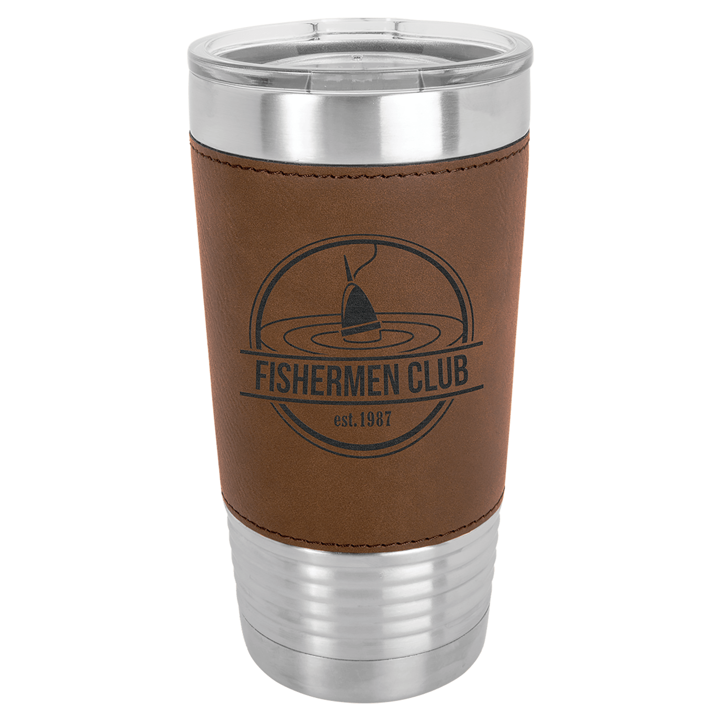 Polar Camel 20 oz. Leatherette Tumbler with Clear Lid