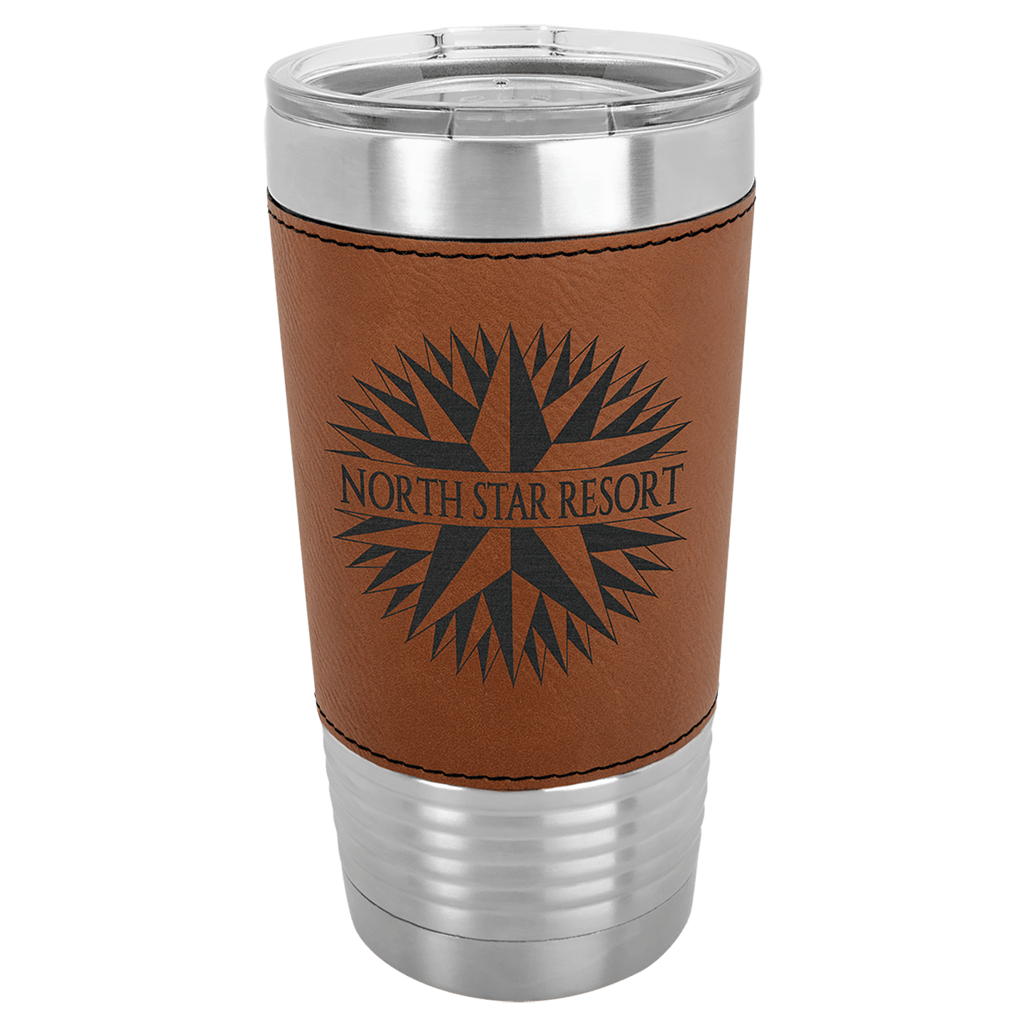 Polar Camel 20 oz. Leatherette Tumbler with Clear Lid