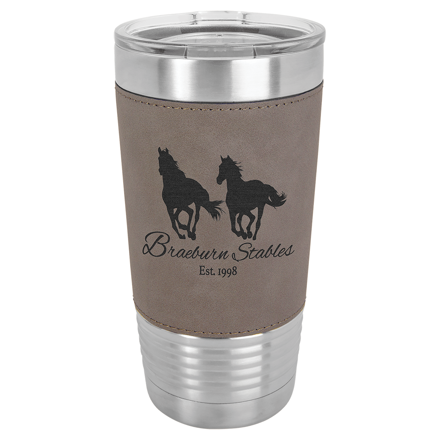 Polar Camel 20 oz. Leatherette Tumbler with Clear Lid